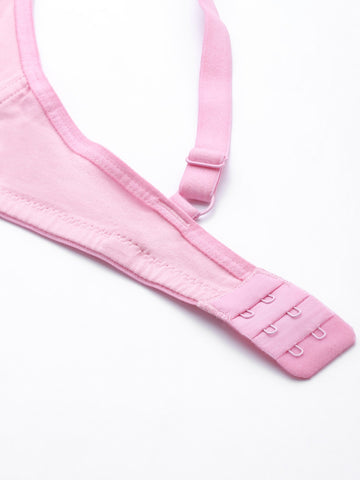 Berry's Intimatess Baby Pink Center Net Seamless Comfort T-Shirt Bra - Non-Padded, Non-Wired