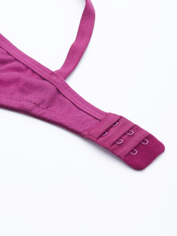 Berry's Intimatess Wine Cross Over Rounded Seamless Comfort T-Shirt Bra - Non-Padded, Non-Wired