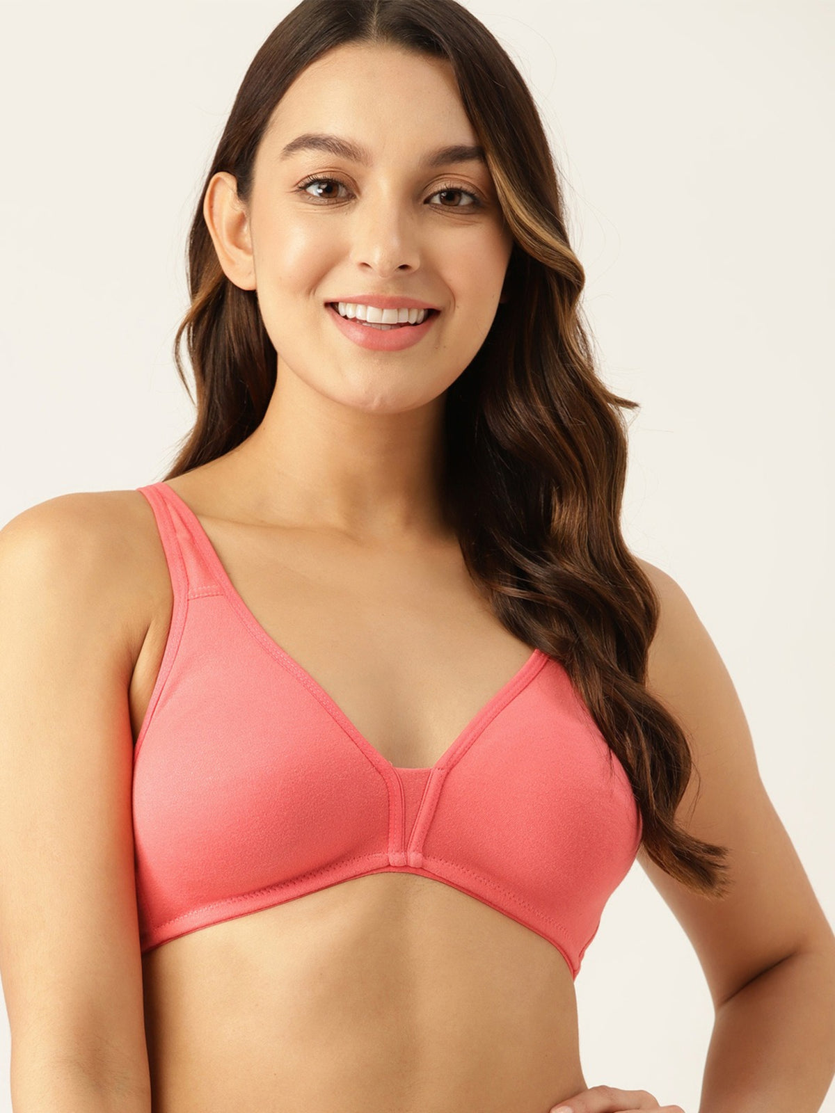 Berry's Intimatess Talcam Red Center T Seamless Comfort T-Shirt Bra - Non-Padded, Non-Wired