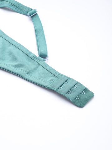 Berry's Intimatess Teal Green Center T Seamless Comfort T-Shirt Bra - Non-Padded, Non-Wired