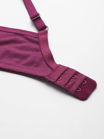 Berry's Intimatess Wine Full Coverage Nykd Seamless Comfort T-Shirt Bra - Non-Padded, Non-Wired