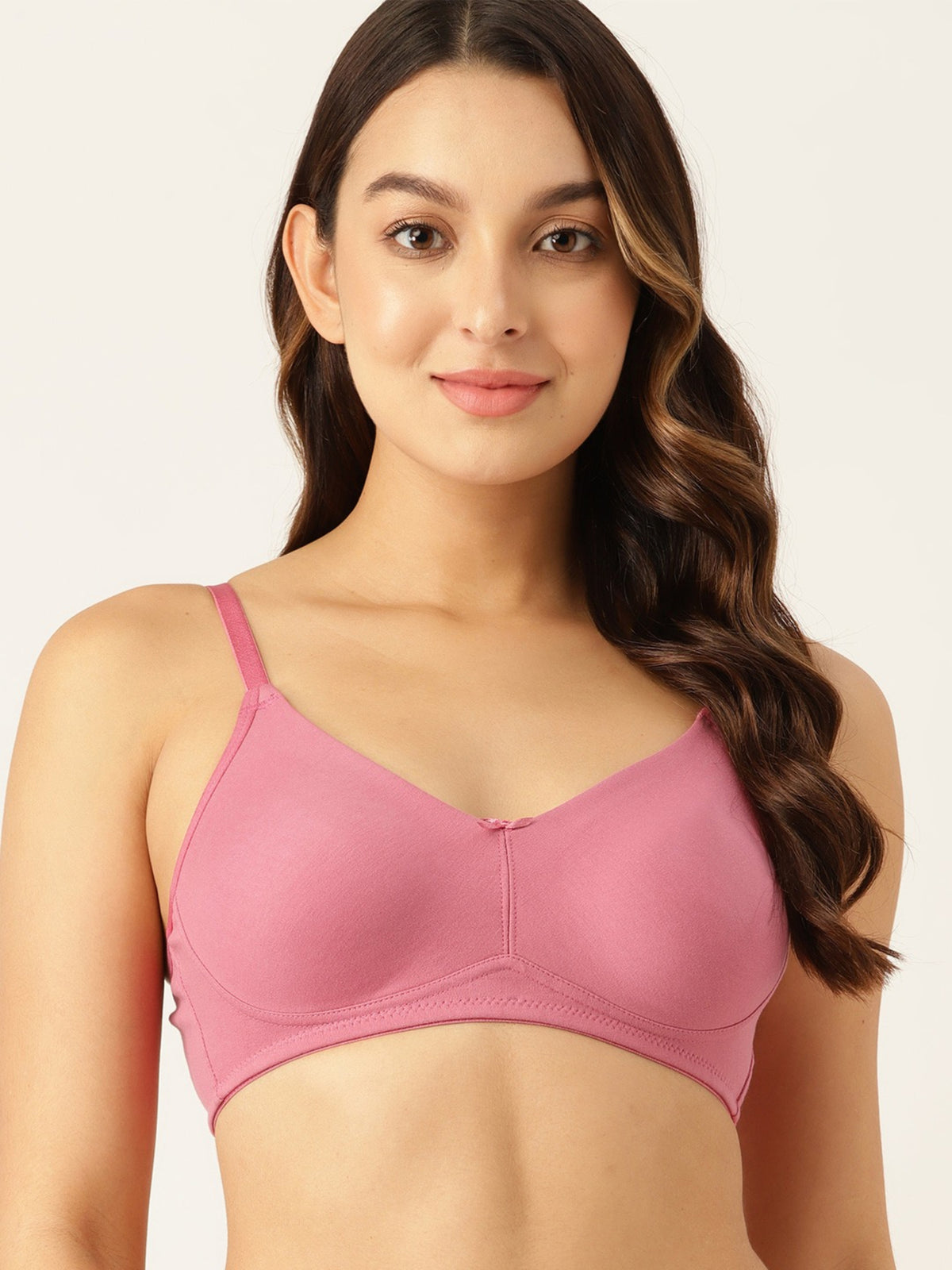 Berry's Intimatess Mauve Full Coverage Nykd Seamless Comfort T-Shirt Bra - Non-Padded, Non-Wired