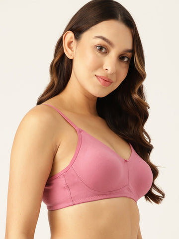 Berry's Intimatess Mauve Full Coverage Nykd Seamless Comfort T-Shirt Bra - Non-Padded, Non-Wired