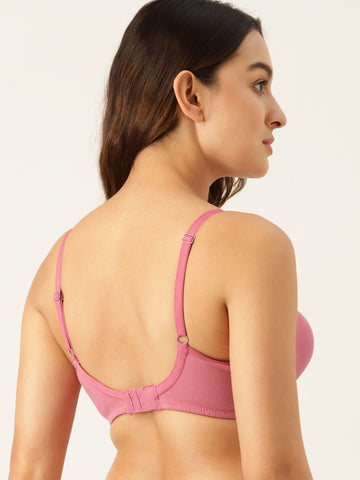 Berry's Intimatess Mauve Full Coverage Nykd Seamless Comfort T-Shirt Bra - Non-Padded, Non-Wired