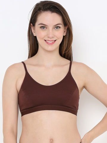 Berry's Intimatess Comfort Bliss Brown Slip-On Bra: Non-Wired & Non-Padded Medium Coverage Bra
