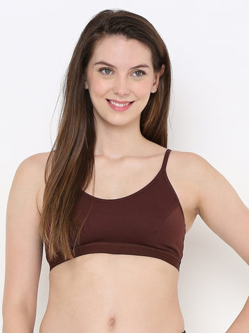 Berry's Intimatess Comfort Bliss Brown Slip-On Bra: Non-Wired & Non-Padded Medium Coverage Bra