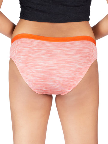 Berry's Intimatess Orange Melange Women's Mid Rise Soft Cotton Bikini Panty