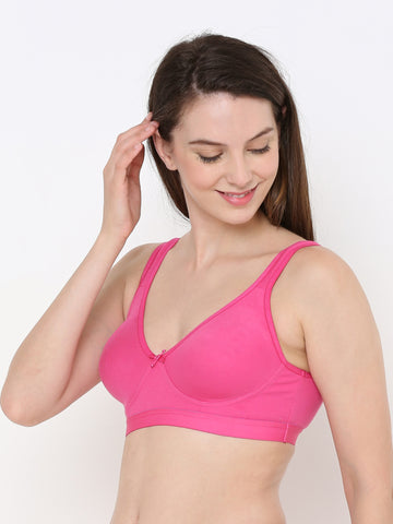Berry's Intimatess Comfort Plus Full Coverage Pink Slip-On Bra – Wire-Free & Non-Padded