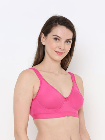Berry's Intimatess Comfort Plus Full Coverage Pink Slip-On Bra – Wire-Free & Non-Padded