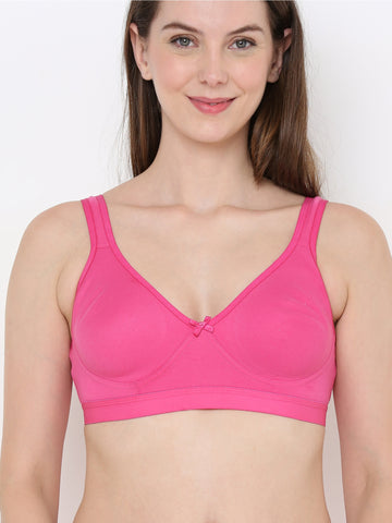 Berry's Intimatess Comfort Plus Full Coverage Pink Slip-On Bra – Wire-Free & Non-Padded