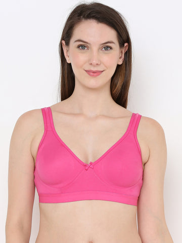 Berry's Intimatess Comfort Plus Full Coverage Pink Slip-On Bra – Wire-Free & Non-Padded