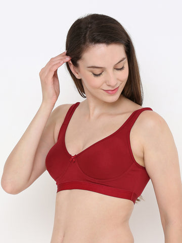 Berry's Intimatess Comfort Plus Full Coverage Maroon Slip-On Bra – Wire-Free & Non-Padded