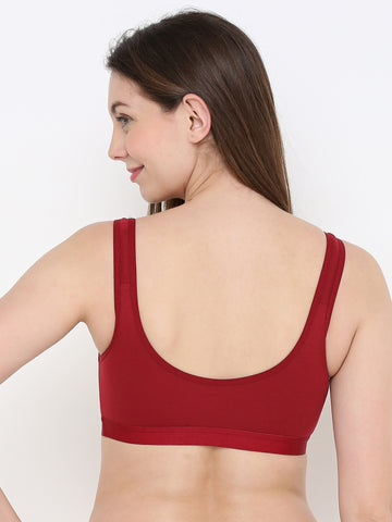 Berry's Intimatess Comfort Plus Full Coverage Maroon Slip-On Bra – Wire-Free & Non-Padded