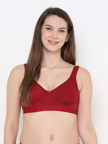 Berry's Intimatess Comfort Plus Full Coverage Maroon Slip-On Bra – Wire-Free & Non-Padded