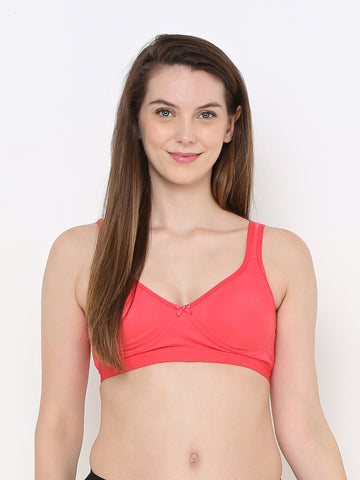 Berry's Intimatess Comfort Plus Full Coverage Tomato Red  Slip-On Bra – Wire-Free & Non-Padded