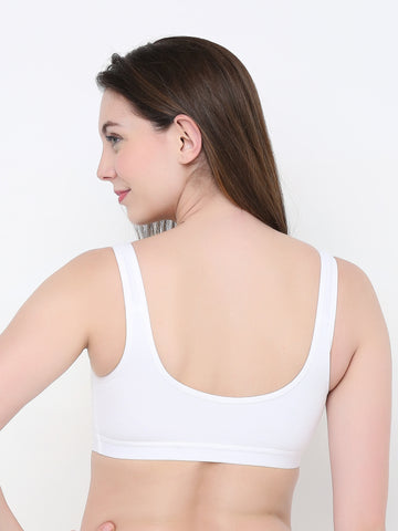 Berry's Intimatess Comfort Plus Full Coverage White Slip-On Bra – Wire-Free & Non-Padded
