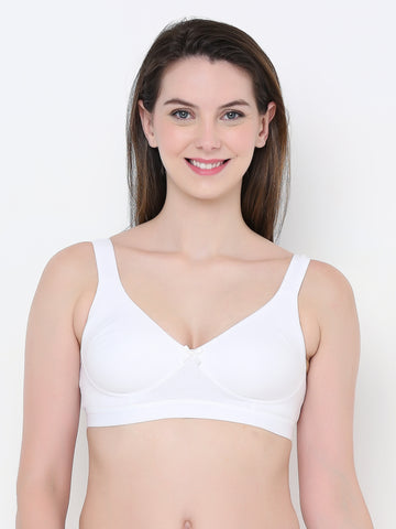 Berry's Intimatess Comfort Plus Full Coverage White Slip-On Bra – Wire-Free & Non-Padded