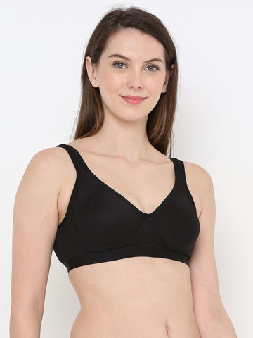 Berry's Intimatess Comfort Plus Full Coverage Black Slip-On Bra – Wire-Free & Non-Padded