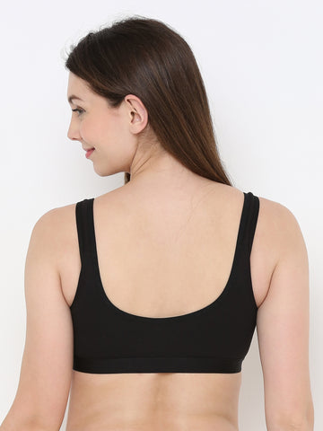 Berry's Intimatess Comfort Plus Full Coverage Black Slip-On Bra – Wire-Free & Non-Padded