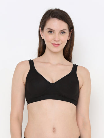 Berry's Intimatess Comfort Plus Full Coverage Black Slip-On Bra – Wire-Free & Non-Padded