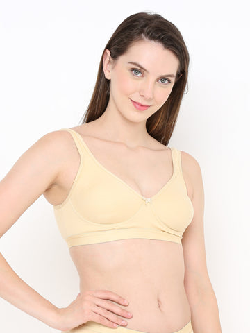 Berry's Intimatess Comfort Plus Full Coverage Beige Slip-On Bra – Wire-Free & Non-Padded