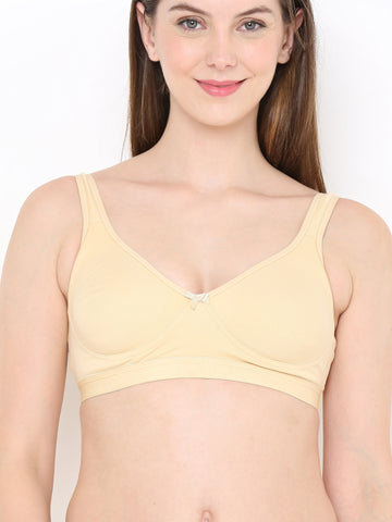 Berry's Intimatess Comfort Plus Full Coverage Beige Slip-On Bra – Wire-Free & Non-Padded