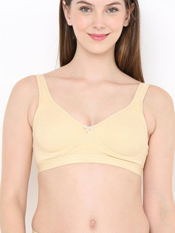 Berry's Intimatess Comfort Plus Full Coverage Beige Slip-On Bra – Wire-Free & Non-Padded