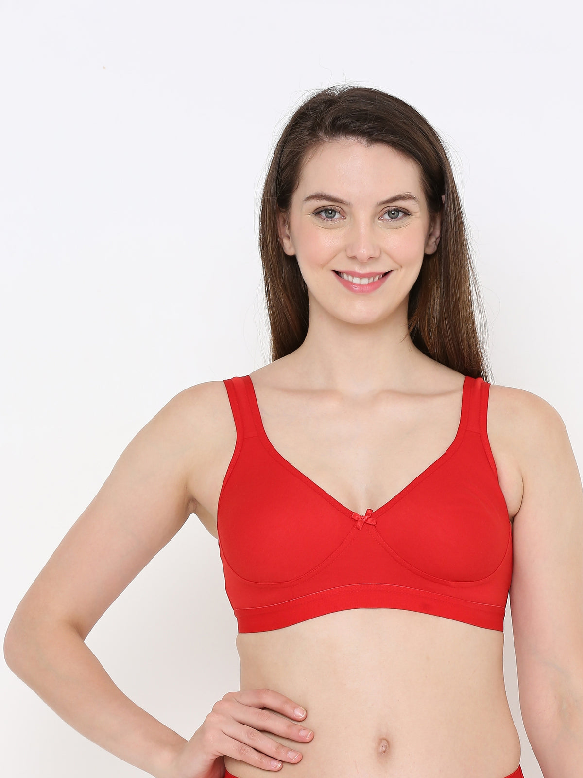 Berry's Intimatess Comfort Plus Full Coverage Red Slip-On Bra – Wire-Free & Non-Padded