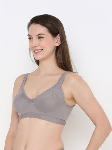 Berry's Intimatess Comfort Plus Full Coverage Grey Slip-On Bra – Wire-Free & Non-Padded