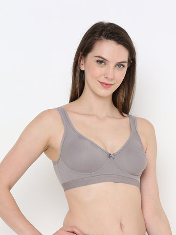 Berry's Intimatess Comfort Plus Full Coverage Grey Slip-On Bra – Wire-Free & Non-Padded