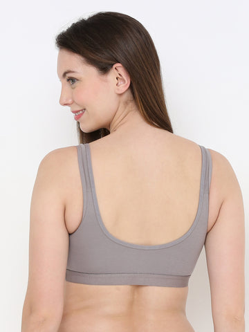 Berry's Intimatess Comfort Plus Full Coverage Grey Slip-On Bra – Wire-Free & Non-Padded