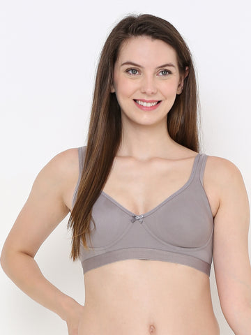Berry's Intimatess Comfort Plus Full Coverage Grey Slip-On Bra – Wire-Free & Non-Padded