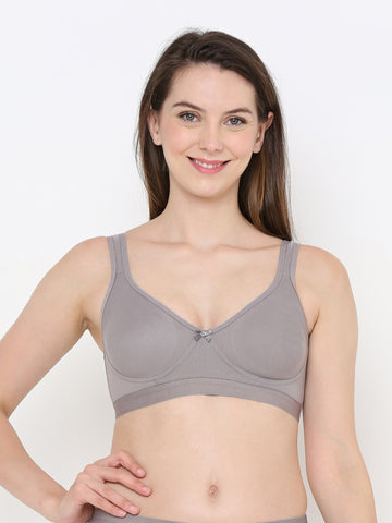 Berry's Intimatess Comfort Plus Full Coverage Grey Slip-On Bra – Wire-Free & Non-Padded