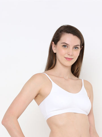 Berry's Intimatess Comfort Bliss White Slip-On Bra: Non-Wired & Non-Padded Medium Coverage Bra