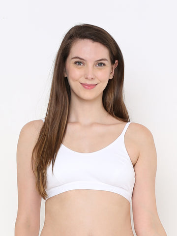 Berry's Intimatess Comfort Bliss White Slip-On Bra: Non-Wired & Non-Padded Medium Coverage Bra