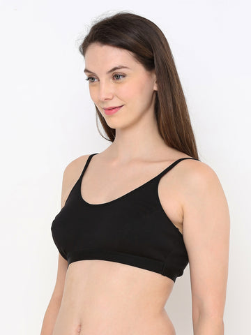 Berry's Intimatess Comfort Bliss Black Slip-On Bra: Non-Wired & Non-Padded Medium Coverage Bra