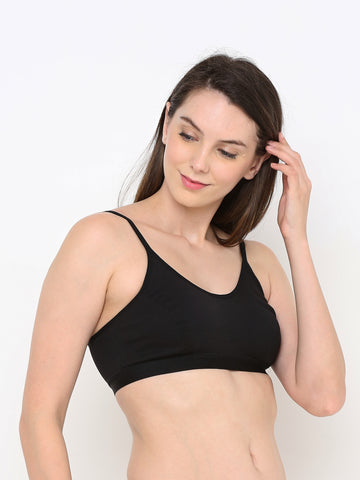 Berry's Intimatess Comfort Bliss Black Slip-On Bra: Non-Wired & Non-Padded Medium Coverage Bra