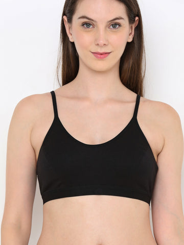 Berry's Intimatess Comfort Bliss Black Slip-On Bra: Non-Wired & Non-Padded Medium Coverage Bra