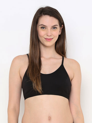 Berry's Intimatess Comfort Bliss Black Slip-On Bra: Non-Wired & Non-Padded Medium Coverage Bra