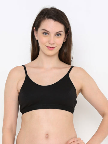 Berry's Intimatess Comfort Bliss Black Slip-On Bra: Non-Wired & Non-Padded Medium Coverage Bra