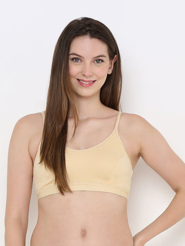 Berry's Intimatess Comfort Bliss Beige Slip-On Bra: Non-Wired & Non-Padded Medium Coverage Bra