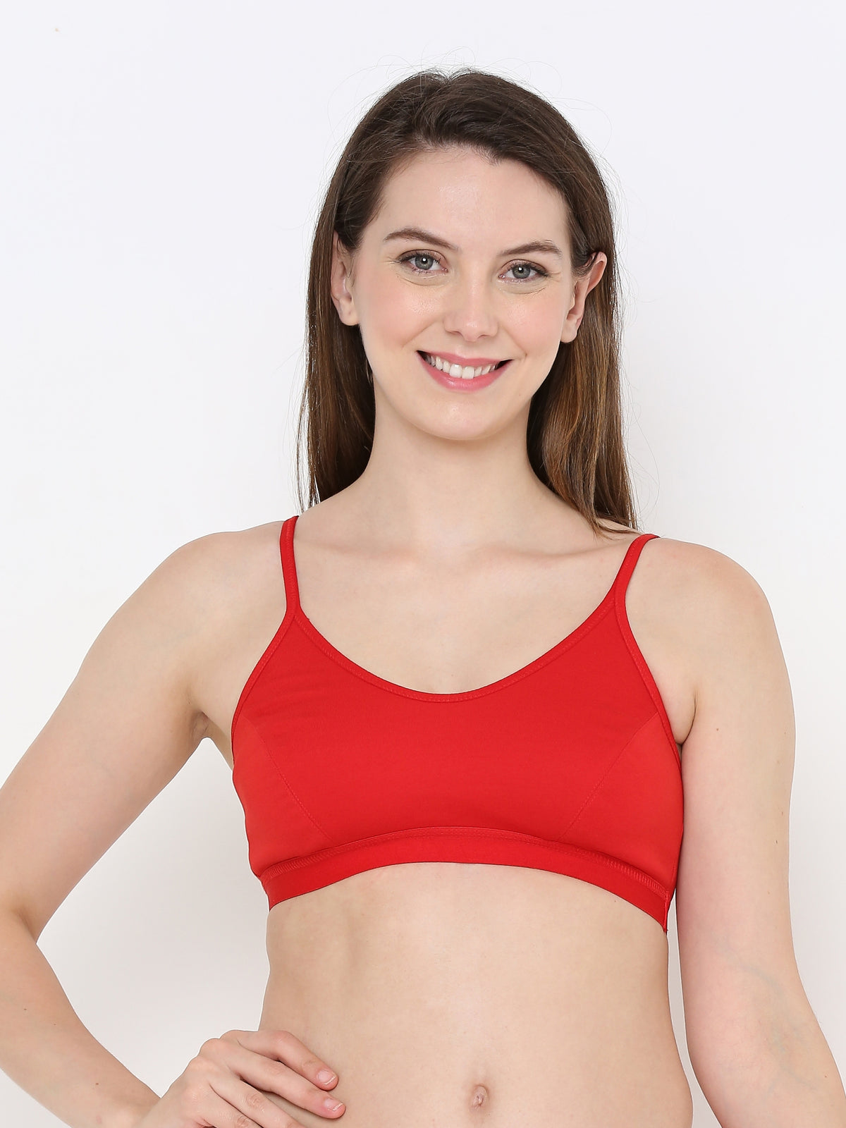 Berry's Intimatess Comfort Bliss Red Slip-On Bra: Non-Wired & Non-Padded Medium Coverage Bra