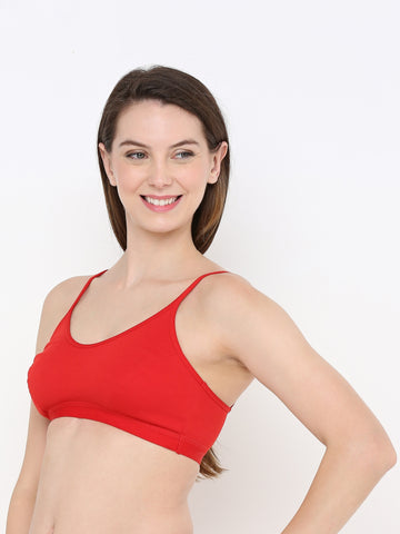 Berry's Intimatess Comfort Bliss Red Slip-On Bra: Non-Wired & Non-Padded Medium Coverage Bra