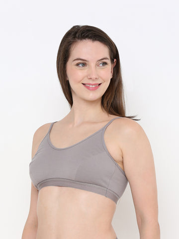Berry's Intimatess Comfort Bliss Grey Slip-On Bra: Non-Wired & Non-Padded Medium Coverage Bra