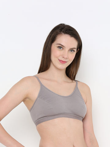 Berry's Intimatess Comfort Bliss Grey Slip-On Bra: Non-Wired & Non-Padded Medium Coverage Bra