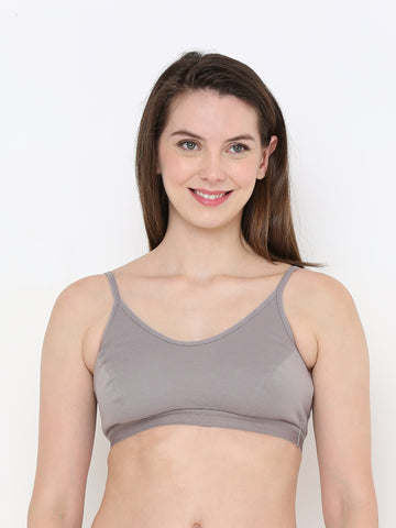 Berry's Intimatess Comfort Bliss Grey Slip-On Bra: Non-Wired & Non-Padded Medium Coverage Bra