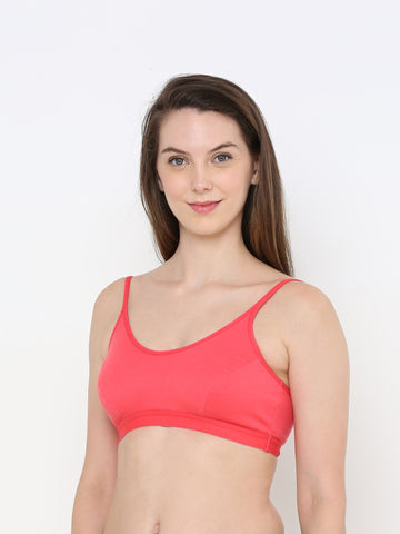 Berry's Intimatess Comfort Bliss Tomato Red Slip-On Bra: Non-Wired & Non-Padded Medium Coverage Bra
