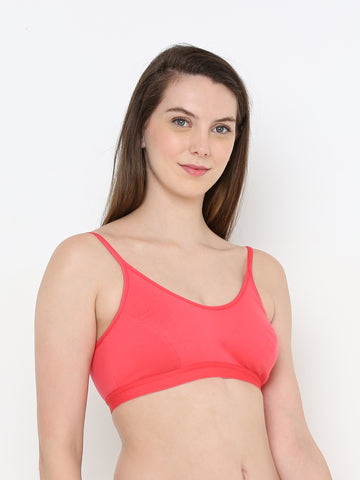 Berry's Intimatess Comfort Bliss Tomato Red Slip-On Bra: Non-Wired & Non-Padded Medium Coverage Bra