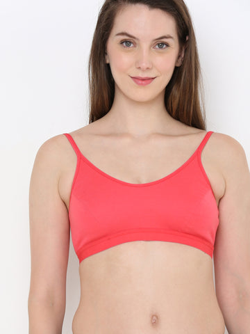 Berry's Intimatess Comfort Bliss Tomato Red Slip-On Bra: Non-Wired & Non-Padded Medium Coverage Bra