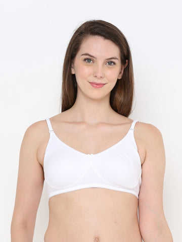 Berry's Intimatess White Full Support Cotton Bra for Women Non-Padded, Non-Wired & Full Coverage with Seamless Cup